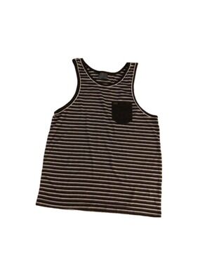 Large Men's Burnside Tank Top Black & White & brown